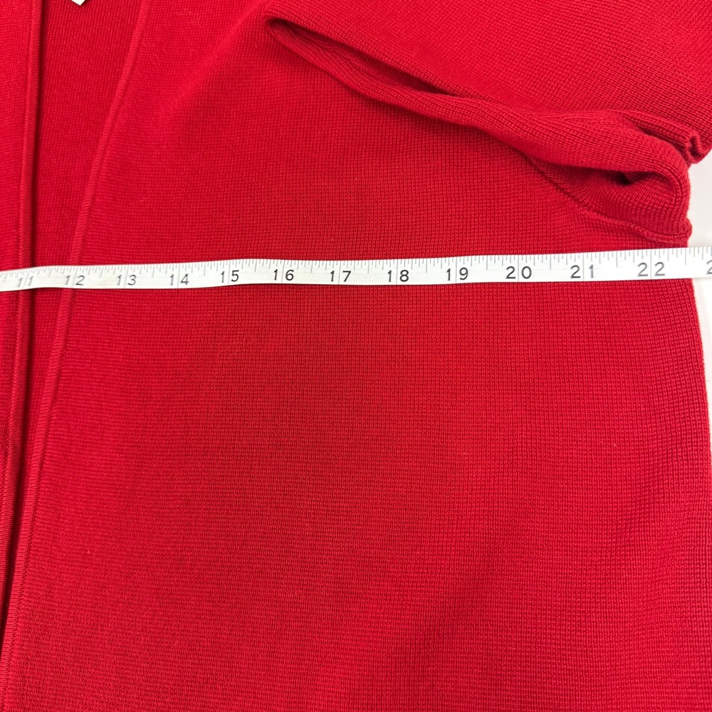 NWT Talbots Womens Open Front Longline Cardigan Cotton Size XL Red Knit Sweater - Picture 6 of 8